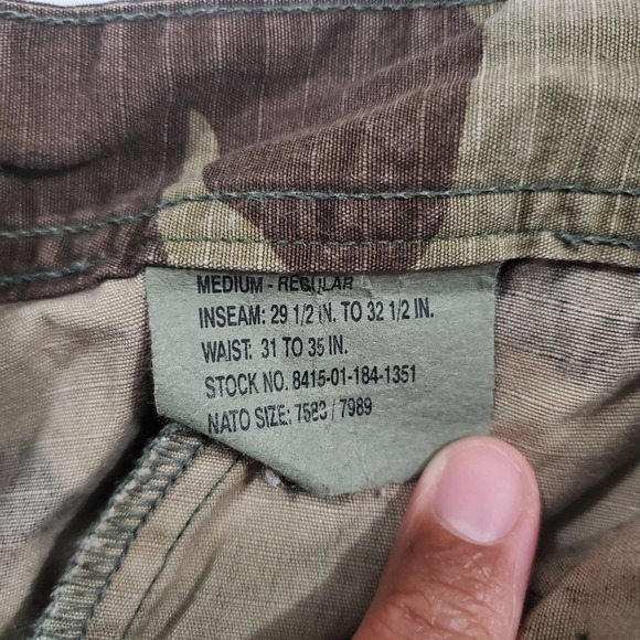 Vintage Woodland Camo Military Trousers Poplin Combat Tropical Size M Regular - Picture 10 of 12